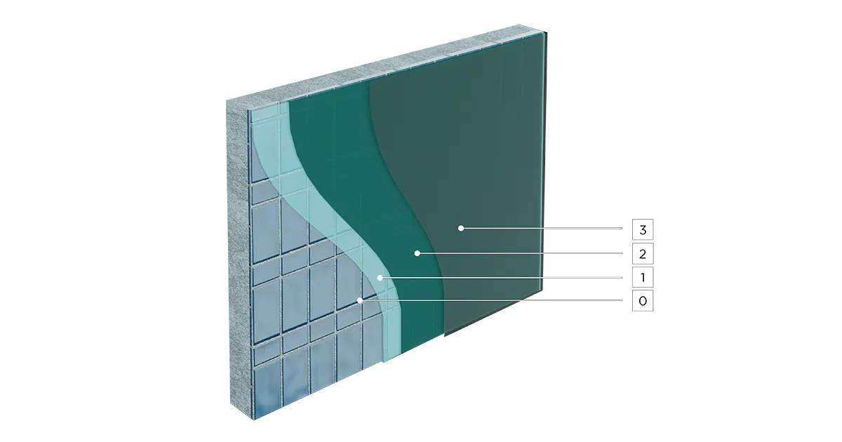 Stratigrafia ciclo applicativo resine decorative Istotiziano su rivestimento esistente