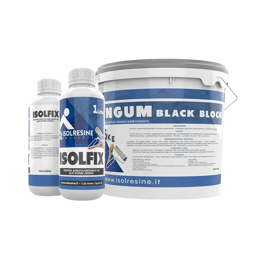 Soluzioni per impermeabilizzazione: Isolfix + Resingum Black Block