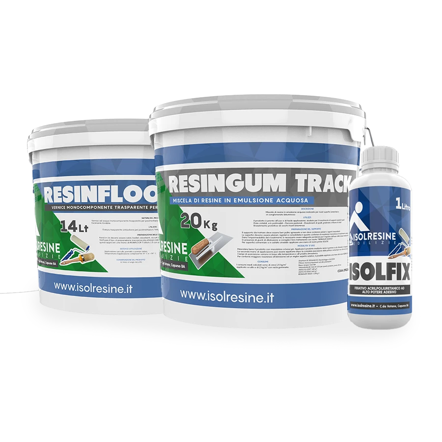 Soluzioni in resina per pavimenti sportivi: Resingum Track + Isolfix