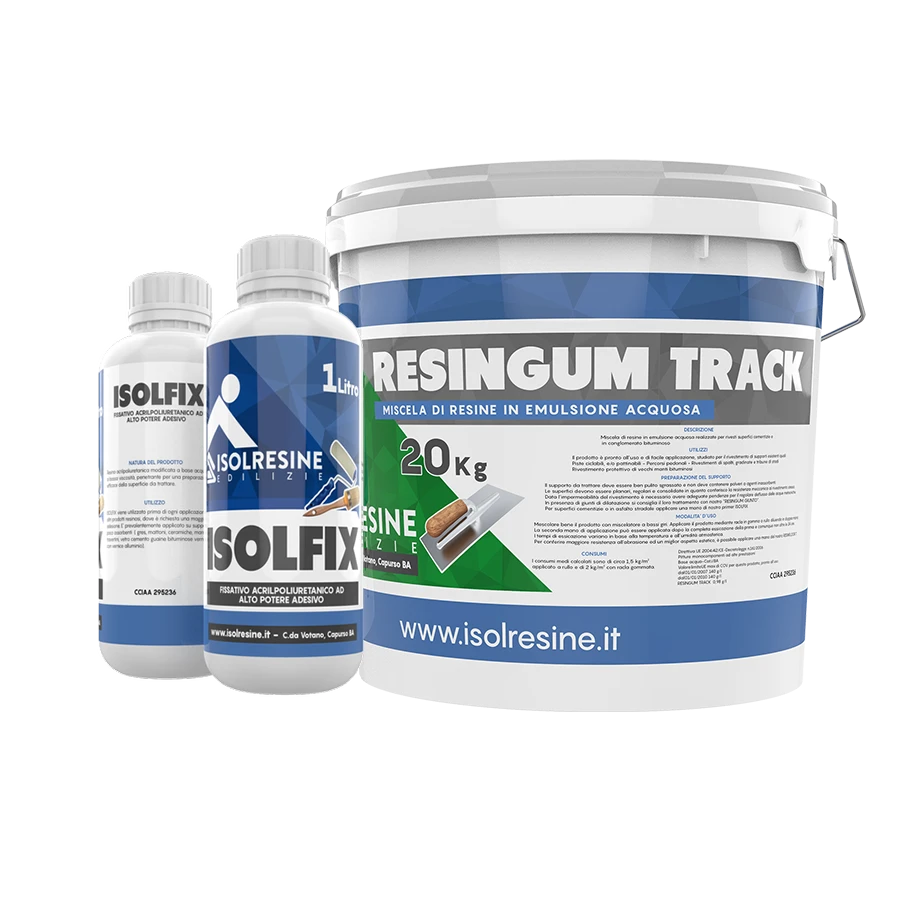 Soluzioni in resina per pavimenti sportivi: Resingum Track + Isolfix